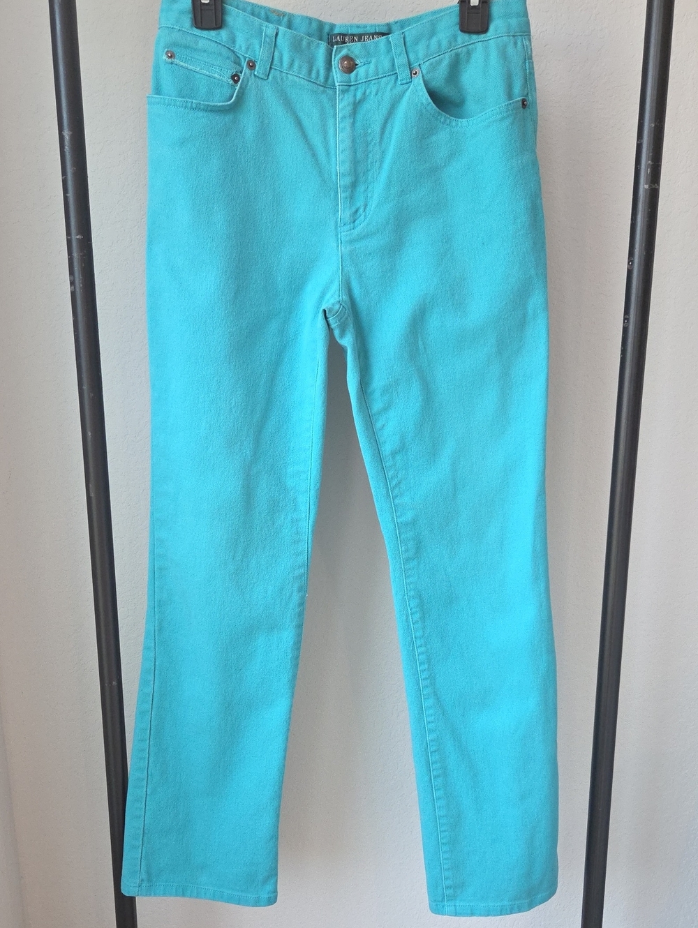 Lauren Ralph Lauren Women’s Straight-Leg Jeans in Teal Turquoise Blue 28 W